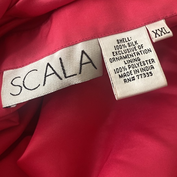 SCALA Halter Double Wrap Open Back Hot Pink Sequined Gown XXL - Picture 4 of 8
